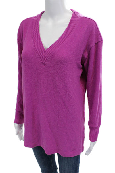 Loft Womens Purple V Neck Pullover Sweater Long Sleeve Size S