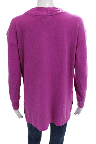 Loft Womens Purple V Neck Pullover Sweater Long Sleeve Size S
