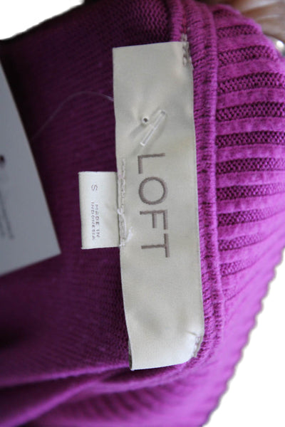 Loft Womens Purple V Neck Pullover Sweater Long Sleeve Size S