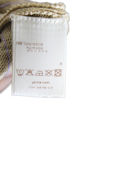 Louis Vuitton Women Straight Pencil Skirt Beige Striped Polyester Size 38