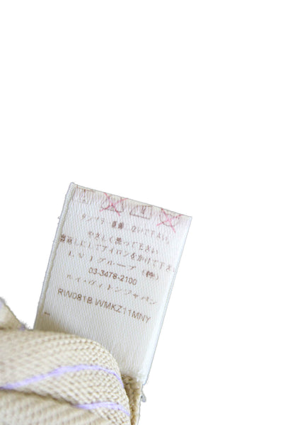 Louis Vuitton Women Straight Pencil Skirt Beige Striped Polyester Size 38