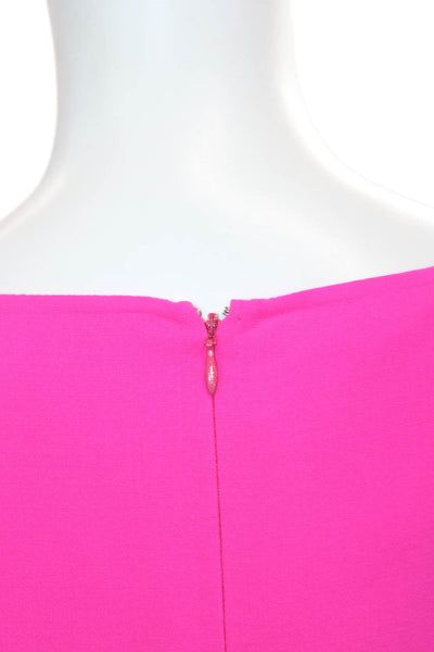 Michael Kors Womens Shift Dress Pink 3/4 Sleeve Round Neck Wool Zip Size 8