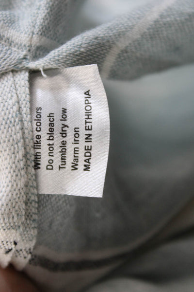 Sabahar Womens Kaftan Dress Light Blue Striped Cotton Knee Length Size One Size