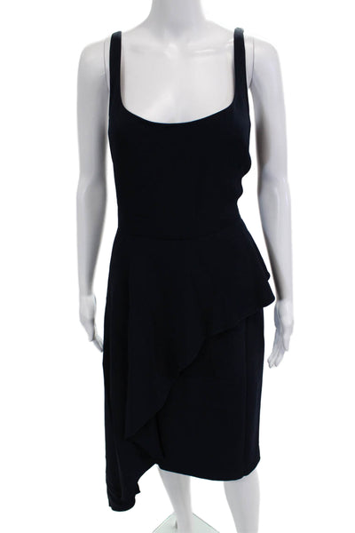 Cushnie Et Ochs Womens Dark Blue Sheath Dress Square Neck Sleeveless Size 10