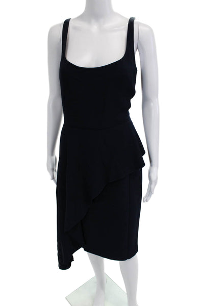 Cushnie Et Ochs Womens Dark Blue Sheath Dress Square Neck Sleeveless Size 10