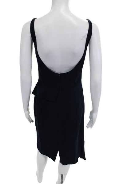 Cushnie Et Ochs Womens Dark Blue Sheath Dress Square Neck Sleeveless Size 10