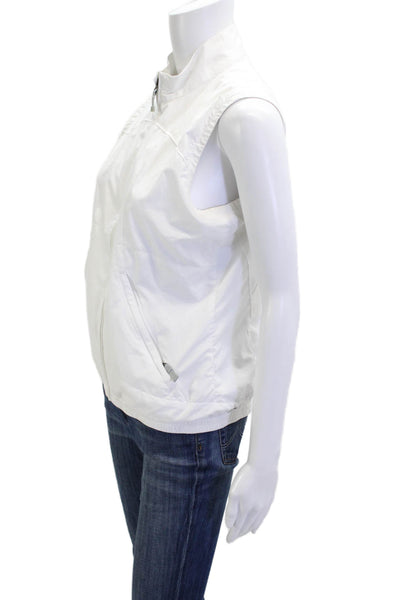 Adidas Womens White Windbreaker Vest High Neck Polyester Size S