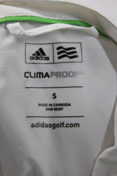 Adidas Womens White Windbreaker Vest High Neck Polyester Size S
