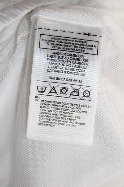 Adidas Womens White Windbreaker Vest High Neck Polyester Size S