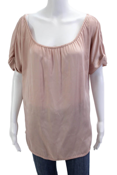 Michael Michael Kors Women Tunic Blouse Short Sleeve Beige Size M