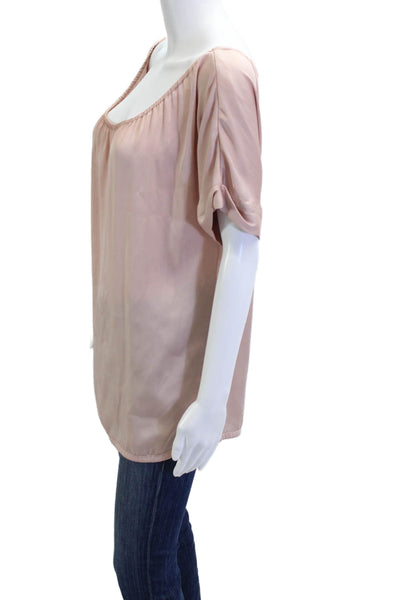 Michael Michael Kors Women Tunic Blouse Short Sleeve Beige Size M