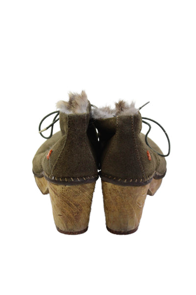 Art Womens Suede Lace Up Ankle Booties Green Size 41 11