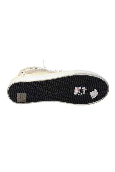 Vintage Havana Womens Star Studded High Top Sneakers Beige White Size 7
