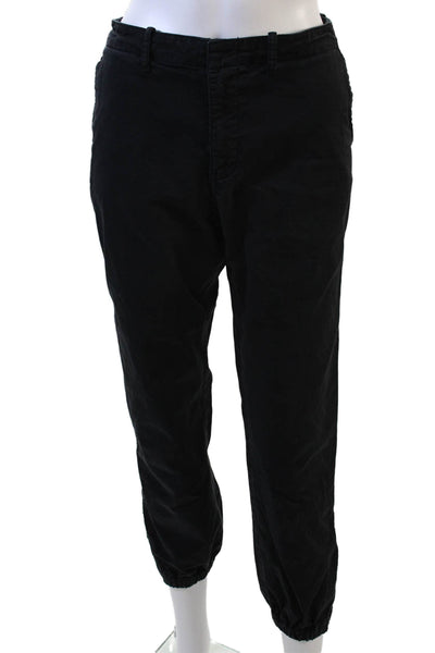 Velvet by Graham & Spencer Womens Cropped Jogger Pants Black Hook Eye Size 6