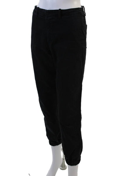 Velvet by Graham & Spencer Womens Cropped Jogger Pants Black Hook Eye Size 6