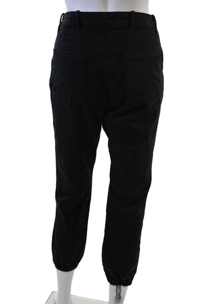 Velvet by Graham & Spencer Womens Cropped Jogger Pants Black Hook Eye Size 6