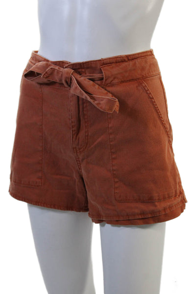 Liverpool Los Angeles Unisex Chino Shorts Brown Button Size 6