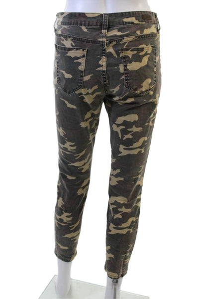 KUT from the Kloth Women Ankle Cropped Camouflage Beige Jeans Button Size 8