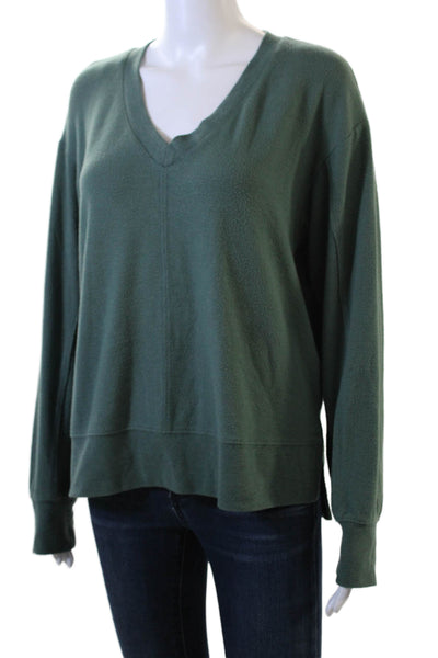 Z Supply Women Pullover Sweater Army Green V Neck Long Sleeve Size M