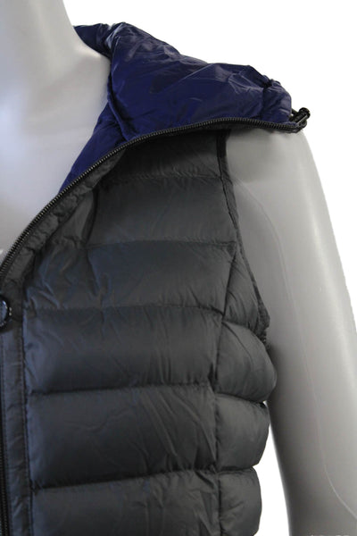 Michael Michael Kors Womens Quilted Puffer Vest Dark Gray High Neck Size XS