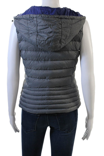 Michael Michael Kors Womens Quilted Puffer Vest Dark Gray High Neck Size XS