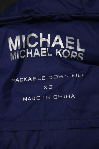 Michael Michael Kors Womens Quilted Puffer Vest Dark Gray High Neck Size XS
