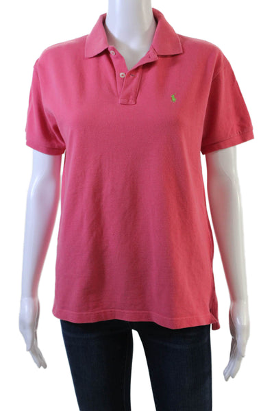 Ralph Lauren Golf Women Pink Collared Short Sleeve Cotton Polo Size S