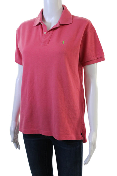 Ralph Lauren Golf Women Pink Collared Short Sleeve Cotton Polo Size S