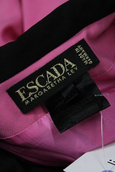 Escada Margaretha Ley Womens Jacket Dress Black Wool Short Sleeve Size 34
