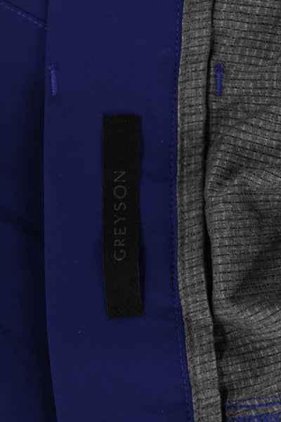 Greyson Mens Dress Pants Blue Cotton Button Solid Fall Size 30