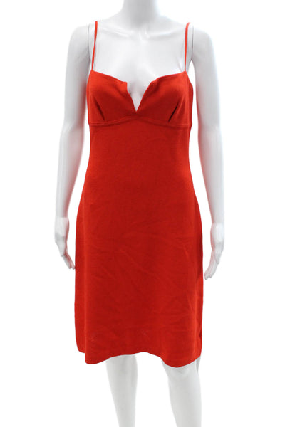 St. John Evening By Marie Gray Womens Red Wool Sleeveless Slip Dress Size 4