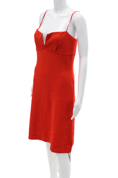 St. John Evening By Marie Gray Womens Red Wool Sleeveless Slip Dress Size 4