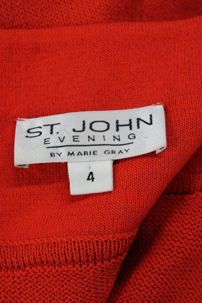 St. John Evening By Marie Gray Womens Red Wool Sleeveless Slip Dress Size 4