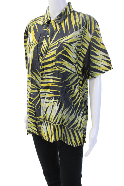 Double Rainbouu Mens Black Cotton Collared Button-Down Shirt Size XS