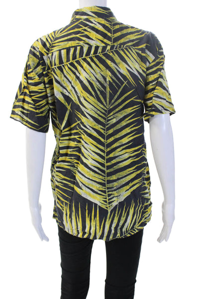 Double Rainbouu Mens Black Cotton Collared Button-Down Shirt Size XS