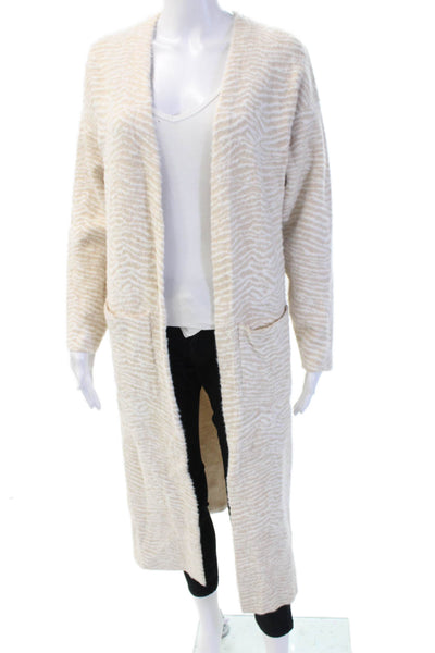 Love Token Women Beige Animal Print V-Neck Cardigan Size XS