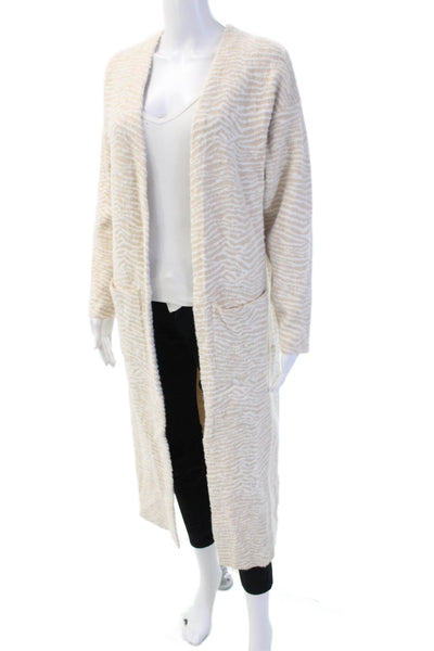 Love Token Women Beige Animal Print V-Neck Cardigan Size XS