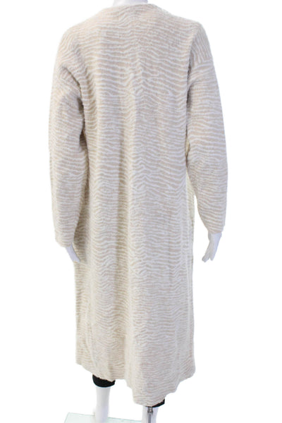 Love Token Women Beige Animal Print V-Neck Cardigan Size XS