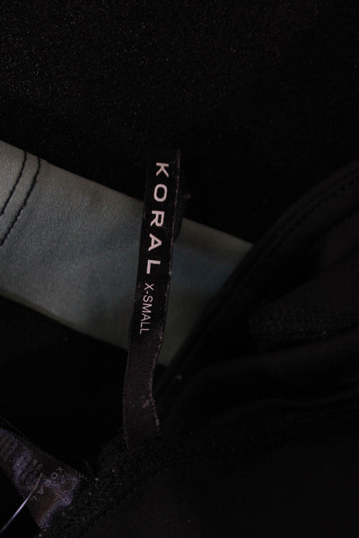 Koral Womens Ankle Jeggings Black Polyamide Lycra Solid Designer Size XS