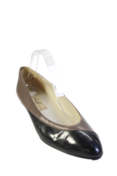 Amalfi Womens Leather Colorblock Slip On Casual Flats Brown Size 9.5