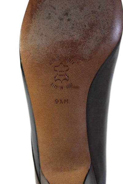 Amalfi Womens Leather Colorblock Slip On Casual Flats Brown Size 9.5