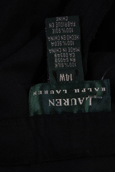 Lauren Ralph Lauren Unisex Black Silk Dress Pants Size 14