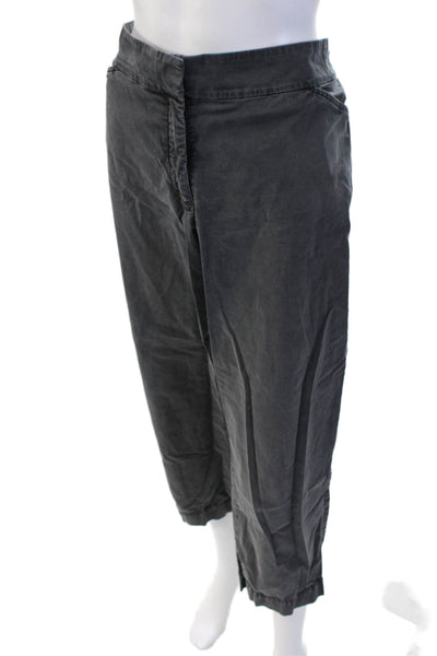 Eileen Fisher Womens Cropped Dark Gray Pants Size 14