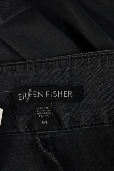 Eileen Fisher Womens Cropped Dark Gray Pants Size 14