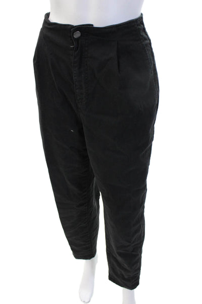 Eileen Fisher Women Cropped Ankle Pants Black Button Size 14