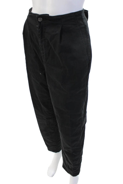 Eileen Fisher Women Cropped Ankle Pants Black Button Size 14