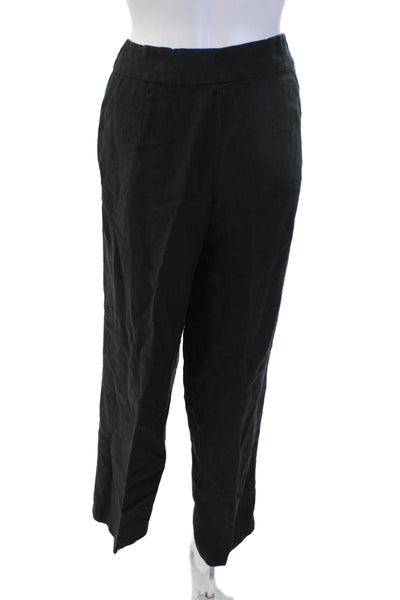 Eileen Fisher Womens Black Ankle Cropped Cotton Pants Size L