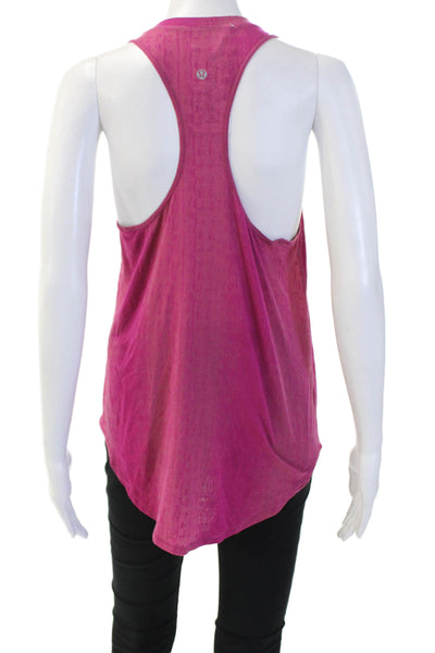 Lululemon Womens Pink Basic Sleeveless Tank Poly Spandex Round Neck Size S