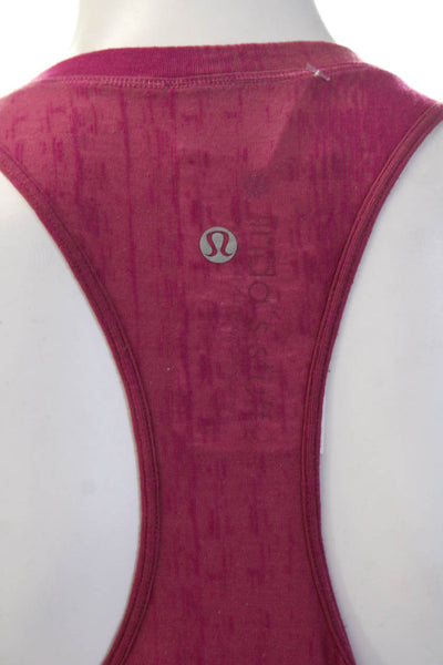 Lululemon Womens Pink Basic Sleeveless Tank Poly Spandex Round Neck Size S