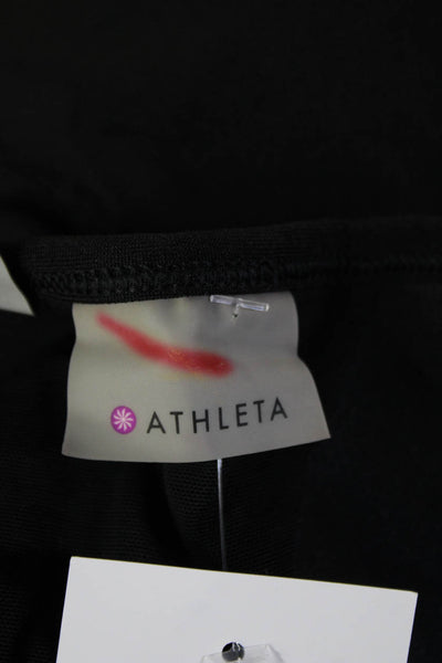 Athleta Women Basic Camisole Black Round Neck Size M